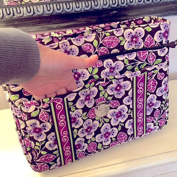 ❤️ NWOT Vera Bradley Plum Petals Attaché Messenger Bag - Picture 5 of 5